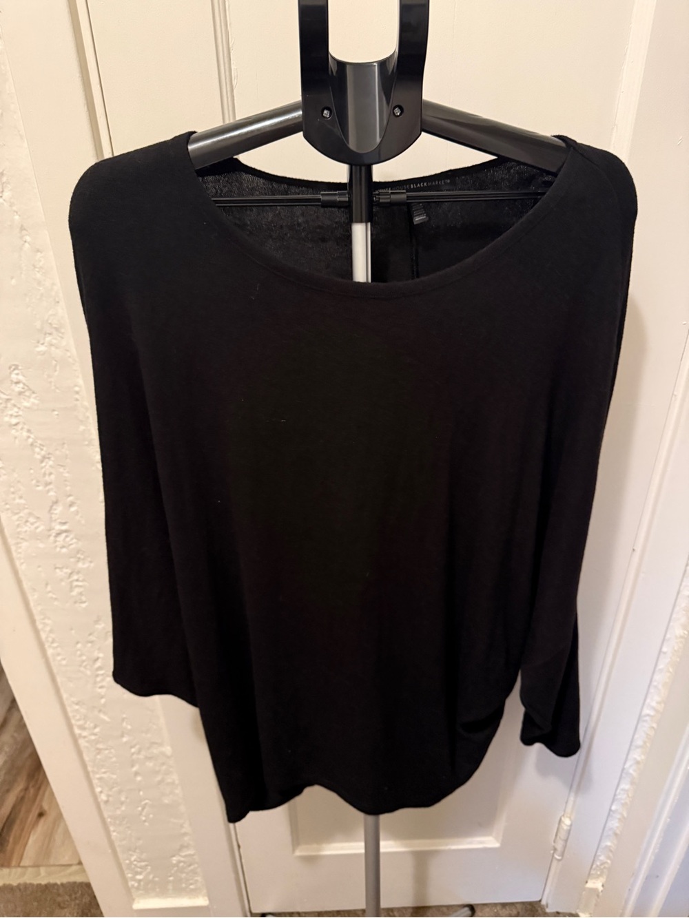 White House Black Market Black Scoop Neck Long Sleeve Dolman top.